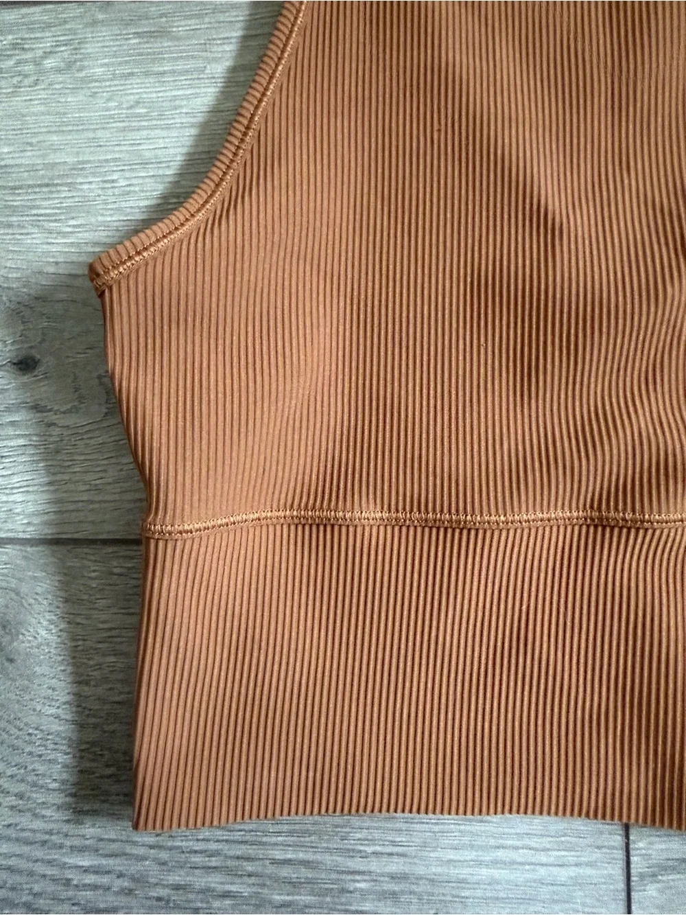 LULULEMON Ribbed Ribbed Power Pivot Top Copper Brown Size 4 - Picture 4 of 6